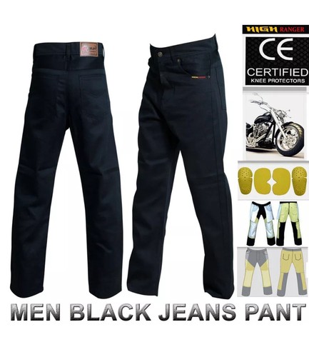 Men motorbike black jeans - motorbike,