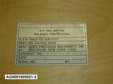 AA4920-8503 Kit -Tail Rotor Balance Positioning, Iroquois, UH1-H, 7HELO65