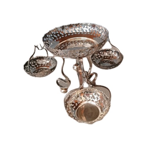 Vtg epergne silverplate center - epergne,