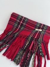 Women’s House Of Tweed Scotland Red Tartan Large Stole Scarf New