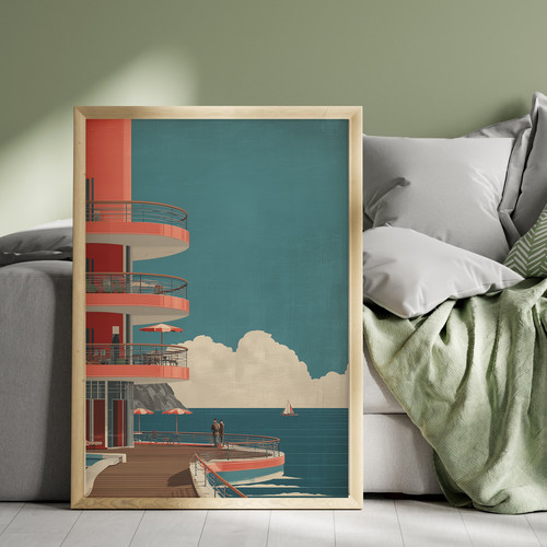 Art deco building sea view - deco,