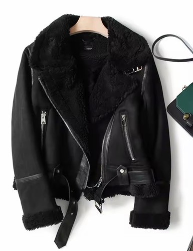 Women sheepskin jacket - sheepskin,