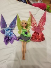 Disney Jakks Tinkerbell 2010 Fashion Fairy Doll with 2 spare outfits and wings 
