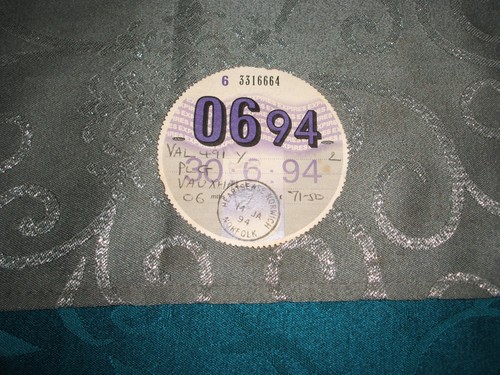 Tax disc used - /, 94...used..