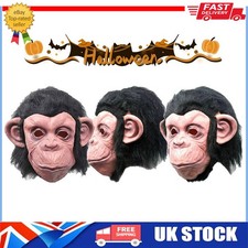 Monkey Animal Head Costume Gorilla Full Latex Mask Adult Halloween Cosplay Prop！