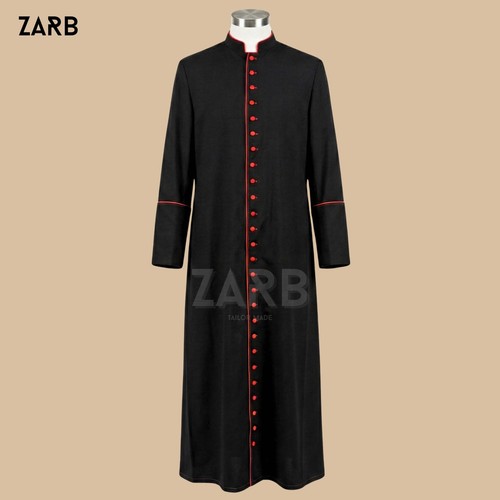 Black cassock with red - trim, |