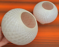 Vintage MCM ' Atomic Spun Cream Fibreglass Lightshades ' Sputnik Pair x2 PROP
