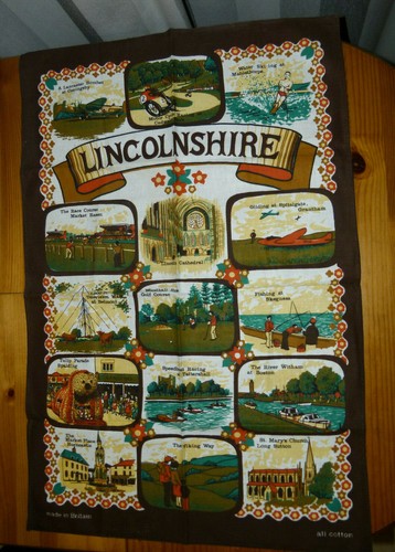 Vintage 70s tea towel bright - 70s,