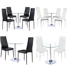 Round Glass Dining Table and