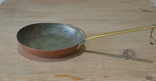Copper frying pan with brass handle 18cm diameter