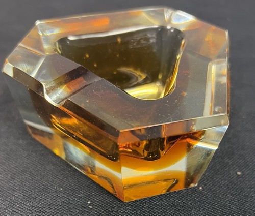 Faceted sommerso clear amber - faceted,
