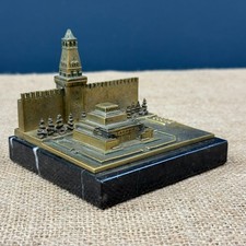 ANTIQUE VINTAGE LENIN'S MAUSOLEUM RUSSIAN BRONZE BRASS MARBLE PAPERWEIGHT