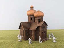 FULLY PAINTED 15mm Wooden Russian church - WW2/WWII/Historical/Napoleonic