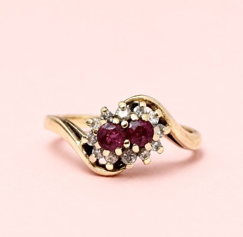 Vintage 9ct gold ruby - gold,