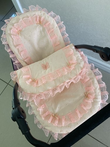 Small dolls peach broderie - small,