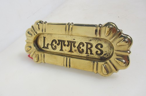 Victorian brass letterbox - brass,