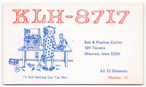 Klh 8717 radio qsl card - cb,
