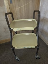 Handy Trolley Adjustable Height Steel Mobility Aid Walker Wheels Kitchen Meals