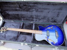 Yamaha BEX 4 semi-acoustic bass with original hard case in Blueburst - Rare