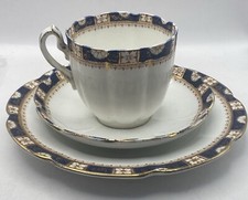 W.L.L. William Lowe Longton Court China Tea Trio Cup, Saucer & Side Plate Imari