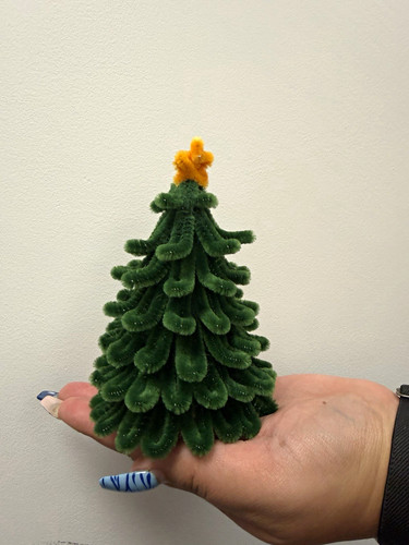 Small flocked green christmas - flocked,