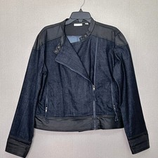 Denim moto jacket dark wash - denim,