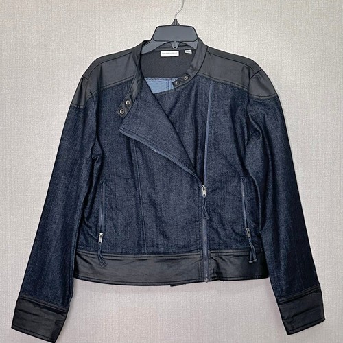 Denim moto jacket dark wash - denim,