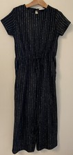 Ladies Zara Black Velvet Sparkle Thread Age 7 Jumpsuit Playsuit All In One 