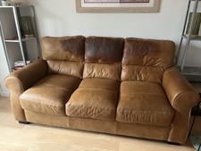 Leather sofa seater brown - leather,