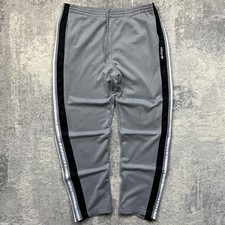 Vintage Adidas Popper sweatpants L/XL Mens Grey Black White Embroidered Logo