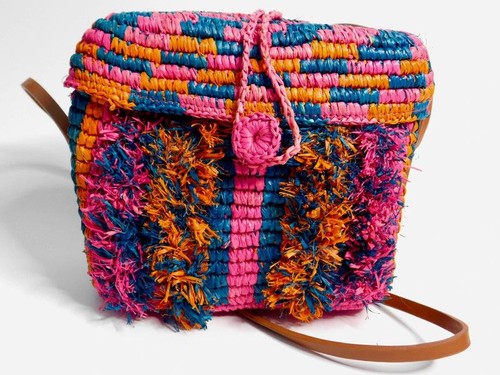 Zara colourful woven crossbody - woven,