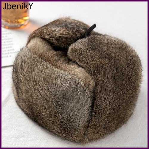 Thick warm bomber hat - warm, real