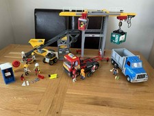 RARE Playmobil Harbour Cargo Crane 70770 Conveyer Belt Mini Excavator 4041 +