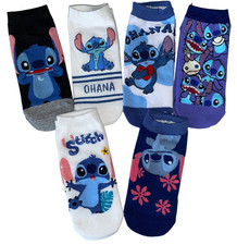 new ladies/older girls 6prs Stitch themed trainer socks.UK 4-6.SENT LOOSE