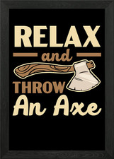 Axe Throwing Hatchet Framed Wall Art Poster Canvas Print Picture