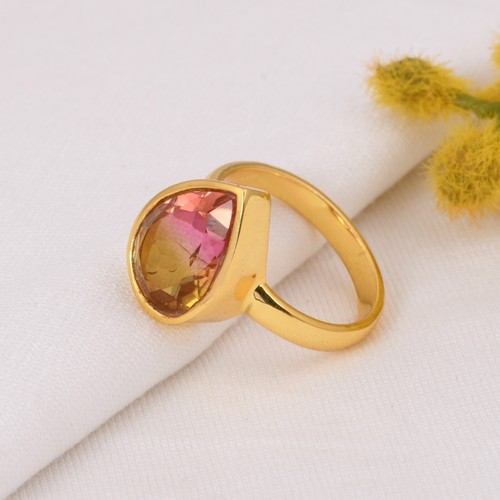 Pear cut ametrine quartz ring - pear,