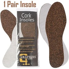 Grafters Insoles Natural Cork Unisex Fitting Shoes, Boots Wellies UK Size 3 - 12