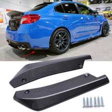 Rear Bumper Splitter Diffuser Canards Glossy Carbon Fiber For Subaru WRX STI