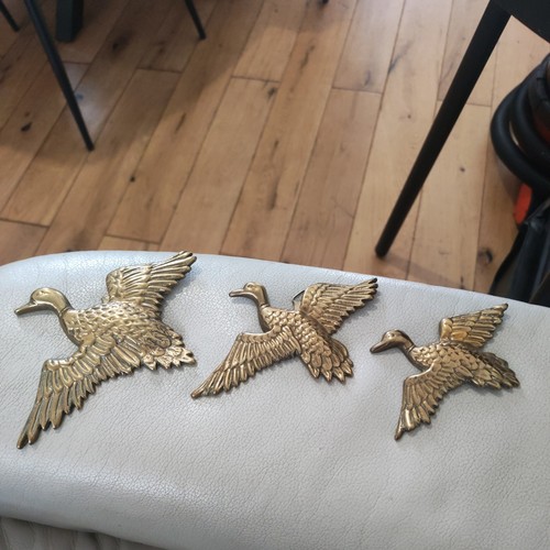 Vintage brass ducks birds wall - vintage,
