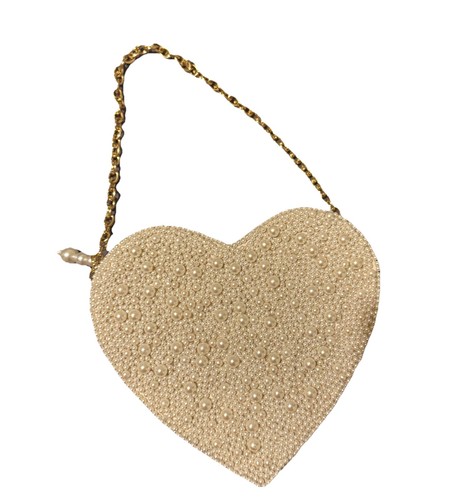 White pearl heart - white,