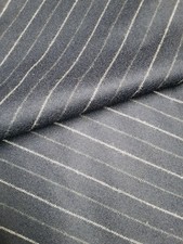 CLEARANCE - 20 METRES Navy Chalk Stripe Fabric 100% Wool Made in Huddersfield
