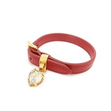 MIU MIU Heart Motif Leather Bracelet Bangle Red 51B253 Authentic Used F/S