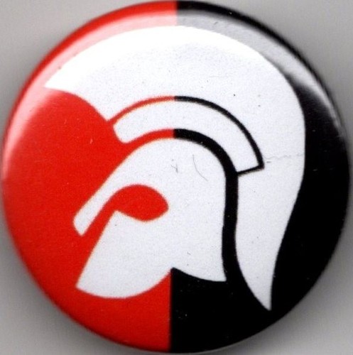 Trojan helmet pin button - trojan,