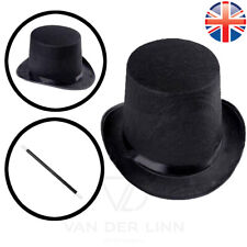 VDL Black Top Hat 3 Sizes Kid Adult Fancy Dress Magician Mad Hatter Victorian