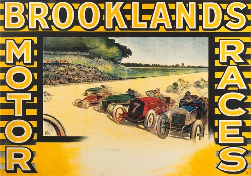 Vintage car poster brooklands - poster,