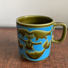 Vintage Hornsea Pottery Green & Blue Mermaid Mug John Clappison MCM 1969 England