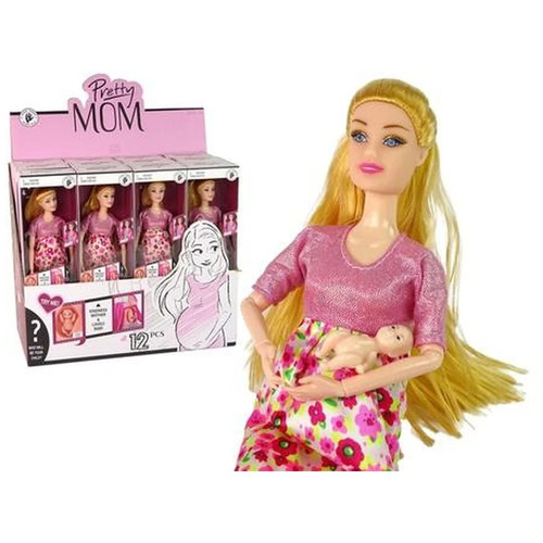 Pregnant doll pink dress - pink,
