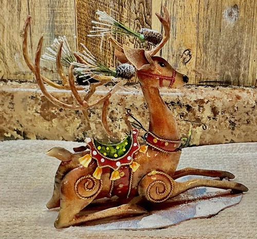 Christmas reindeer metal - christmas,