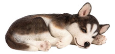 Sleeping husky garden ornament - sleeping,