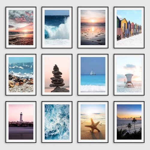 Beach wall art prints ocean - wall,